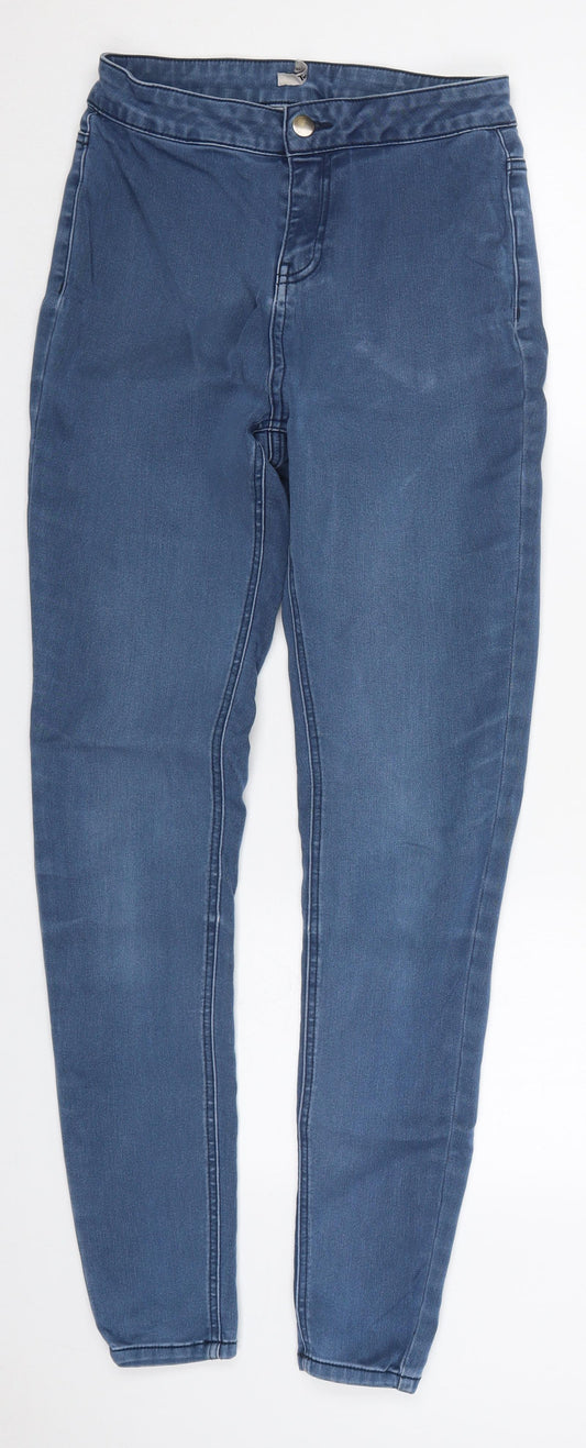 TU Womens Blue  Cotton Skinny Jeans Size 10 L30 in Regular Button