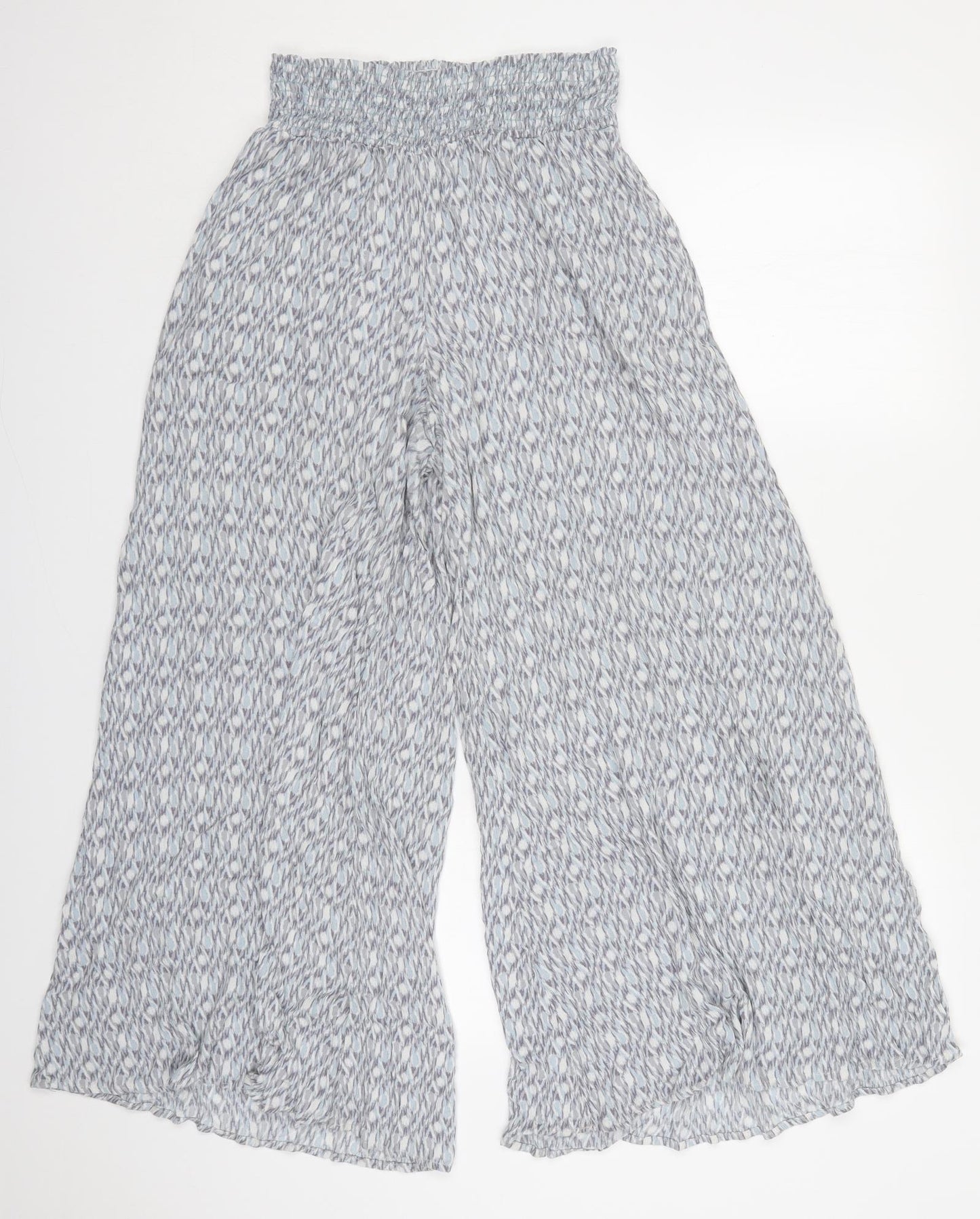 Lilyful Womens Grey Geometric Viscose Trousers  Size 28 in L26 in Regular