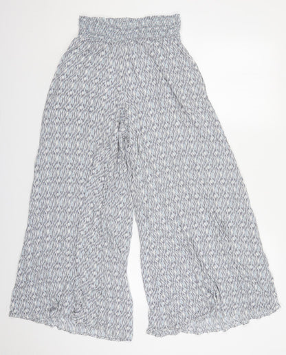 Lilyful Womens Grey Geometric Viscose Trousers  Size 28 in L26 in Regular