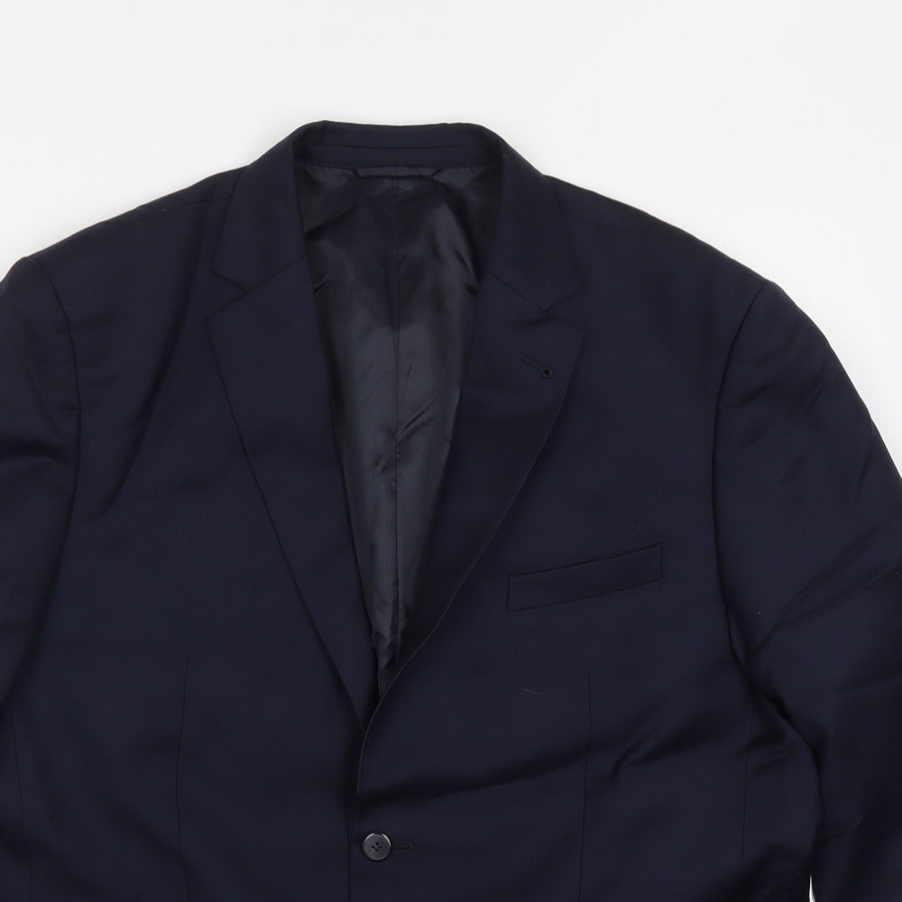 MC Kho Mens Blue  Polyester Jacket Suit Jacket Size 44