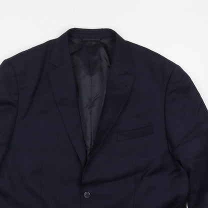 MC Kho Mens Blue  Polyester Jacket Suit Jacket Size 44