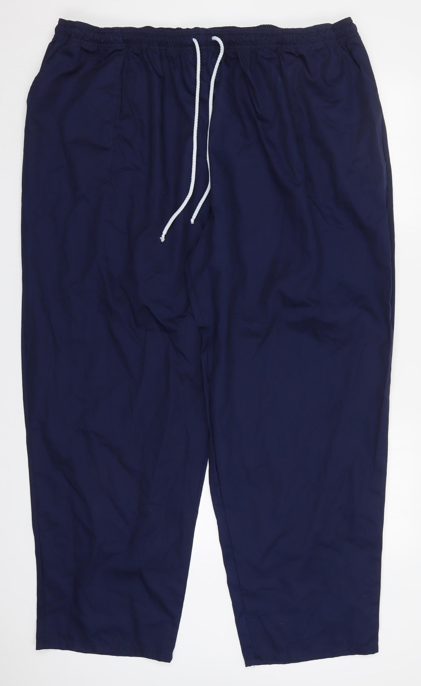 Preworn Mens Blue  Polyester Trousers  Size 3XL L32 in Regular Drawstring