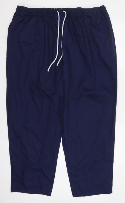 Preworn Mens Blue  Polyester Trousers  Size 3XL L32 in Regular Drawstring