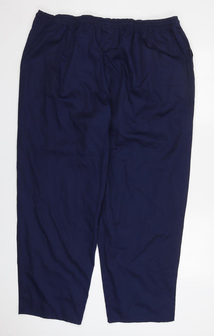 Preworn Mens Blue  Polyester Trousers  Size 3XL L32 in Regular Drawstring