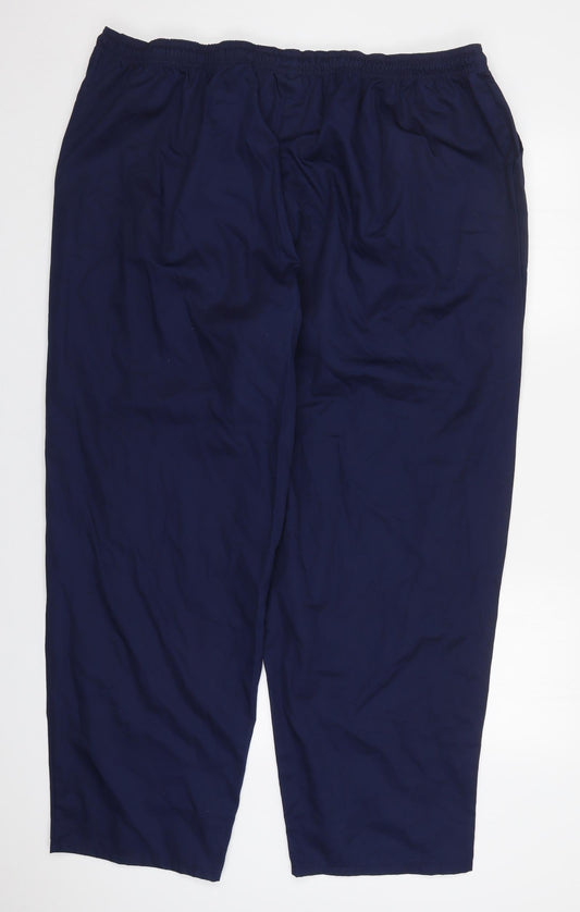 Preworn Mens Blue  Polyester Trousers  Size 3XL L32 in Regular Drawstring