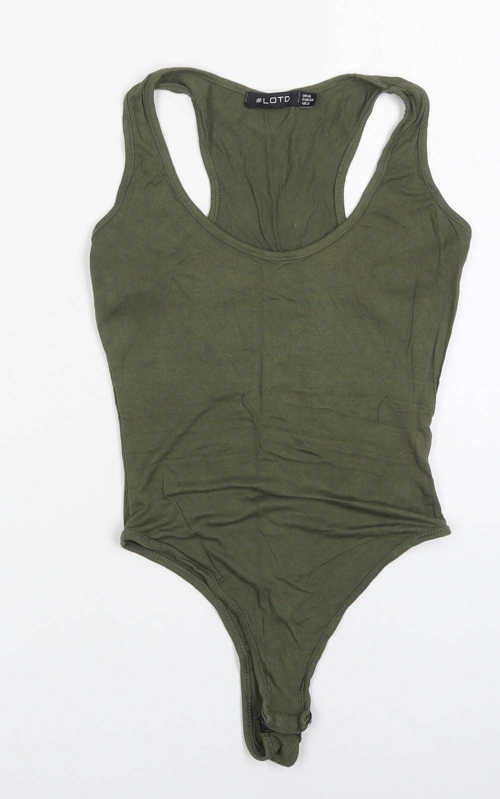 LOTD Womens Green  Viscose Bodysuit One-Piece Size 6  Button