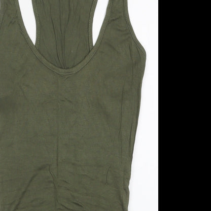 LOTD Womens Green  Viscose Bodysuit One-Piece Size 6  Button