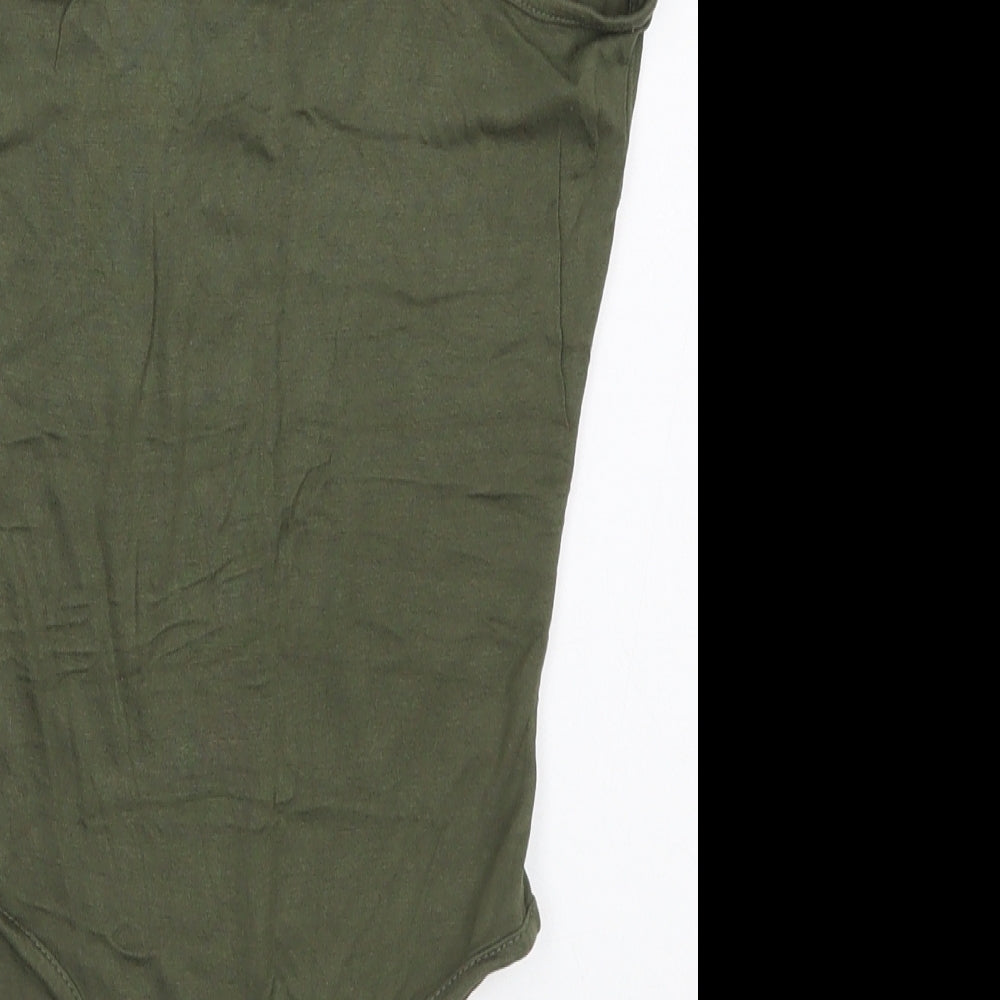 LOTD Womens Green  Viscose Bodysuit One-Piece Size 6  Button