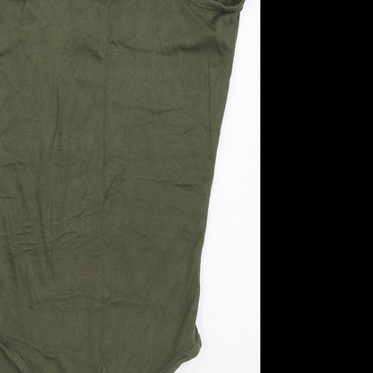 LOTD Womens Green  Viscose Bodysuit One-Piece Size 6  Button