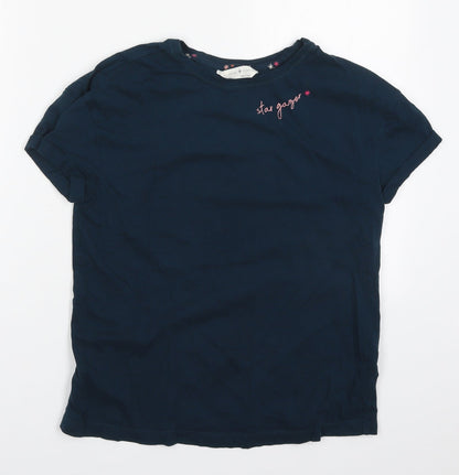 Marks and Spencer Womens Blue  Cotton Top Pyjama Top Size XS   - Star Gazer