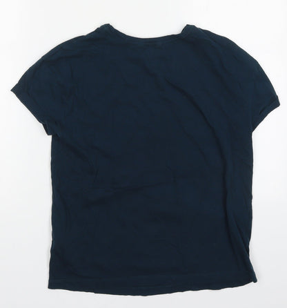 Marks and Spencer Womens Blue  Cotton Top Pyjama Top Size XS   - Star Gazer
