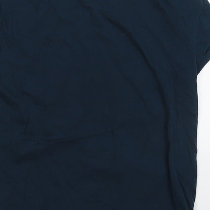 Marks and Spencer Womens Blue  Cotton Top Pyjama Top Size XS   - Star Gazer