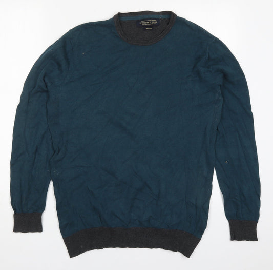 Twisted Soul Mens Blue Round Neck  Cotton Pullover Jumper Size M