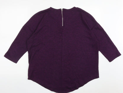 Primark Womens Purple Crew Neck  Polyester Pullover Jumper Size 12