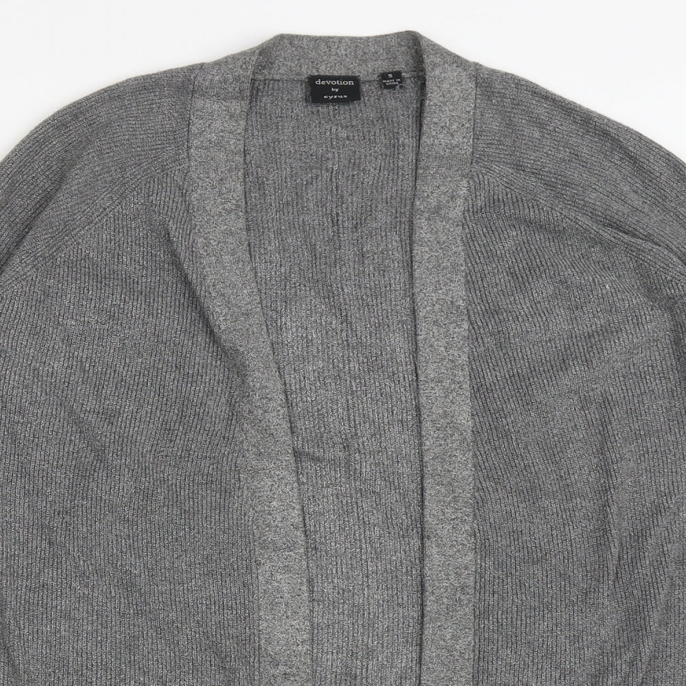devotion by cyrus Womens Grey V-Neck  Polyester Cardigan Jumper Size S