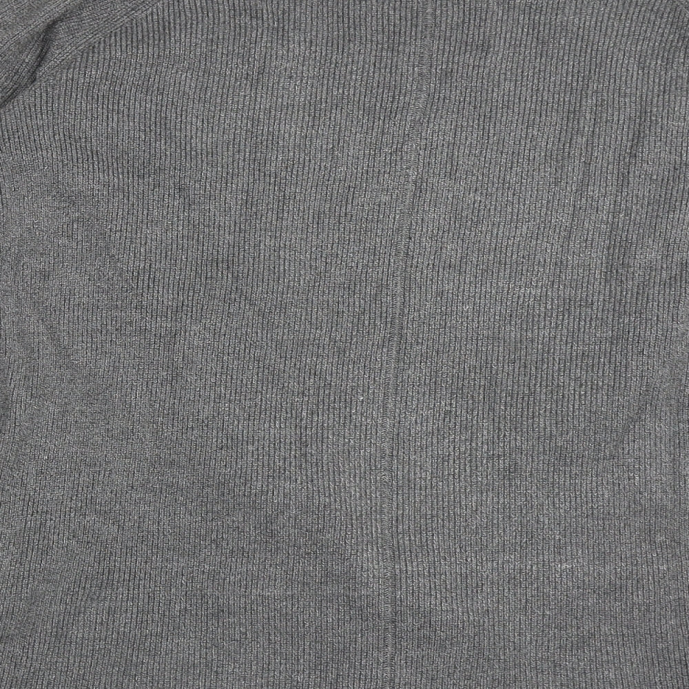 devotion by cyrus Womens Grey V-Neck  Polyester Cardigan Jumper Size S