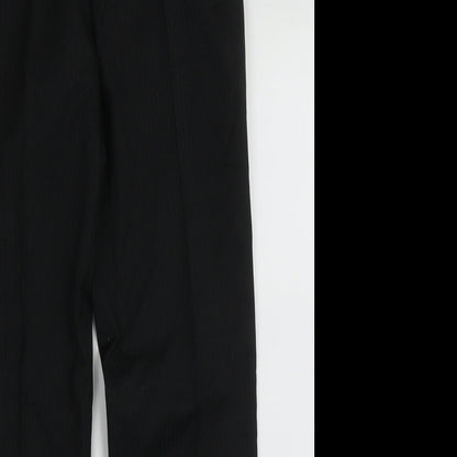 nesxt Mens Black Striped Polyester Trousers  Size 30 L30 in Regular Button