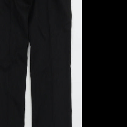 nesxt Mens Black Striped Polyester Trousers  Size 30 L30 in Regular Button