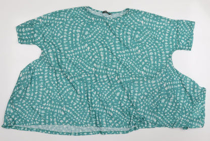 Womens UK Size XL bonmarch Green Basic Blouse