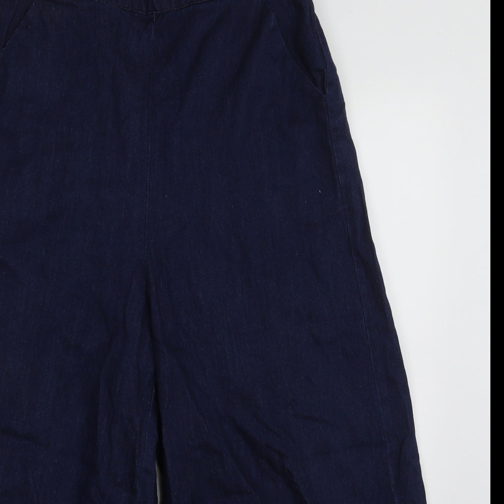 Womens UK Size 28 Preworn Regular Fit Cropped Blue Trousers