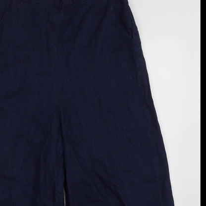 Womens UK Size 28 Preworn Regular Fit Cropped Blue Trousers