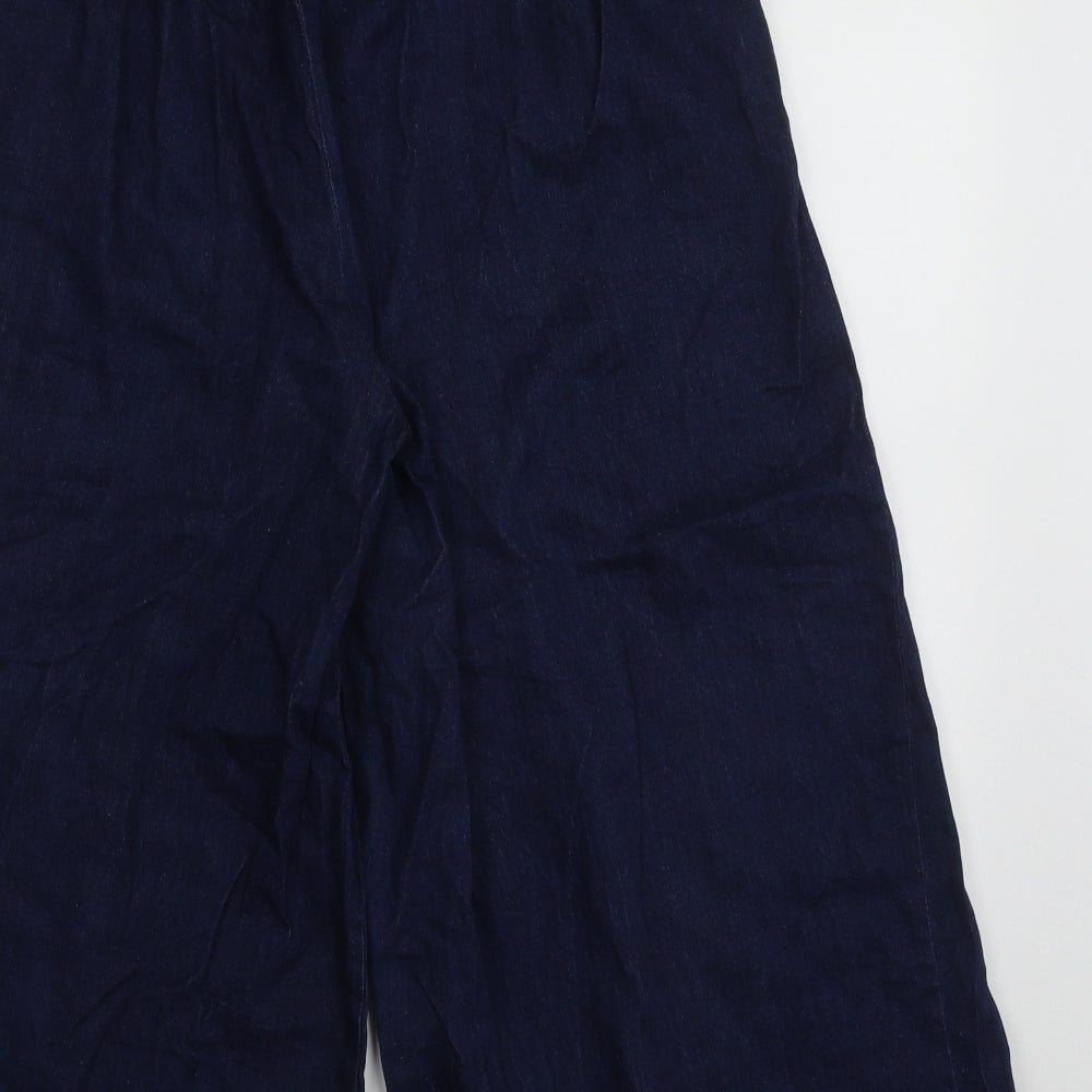 Womens UK Size 28 Preworn Regular Fit Cropped Blue Trousers