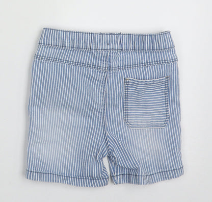 Primark Boys Blue Striped Cotton Shorts Outfit/Set Size 12-18 Months  Tie