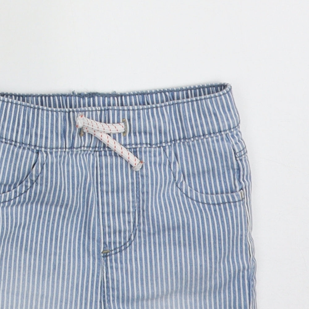 Primark Boys Blue Striped Cotton Shorts Outfit/Set Size 12-18 Months  Tie