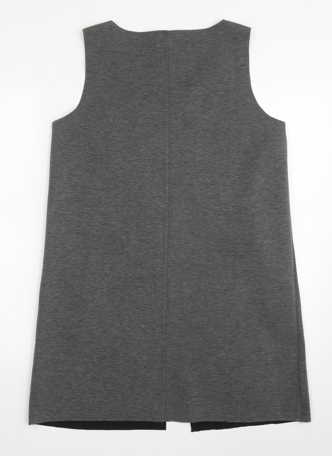 By Swan Womens Grey  Cotton A-Line  Size M  Scoop Neck Zip