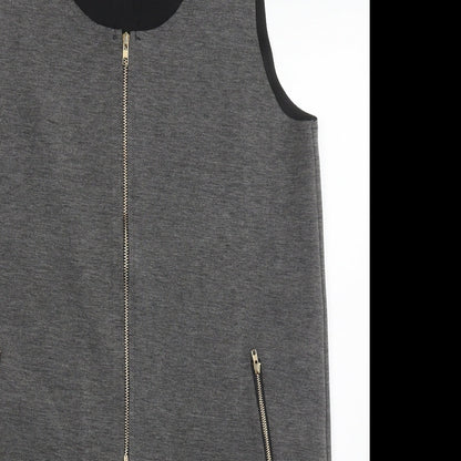 By Swan Womens Grey  Cotton A-Line  Size M  Scoop Neck Zip