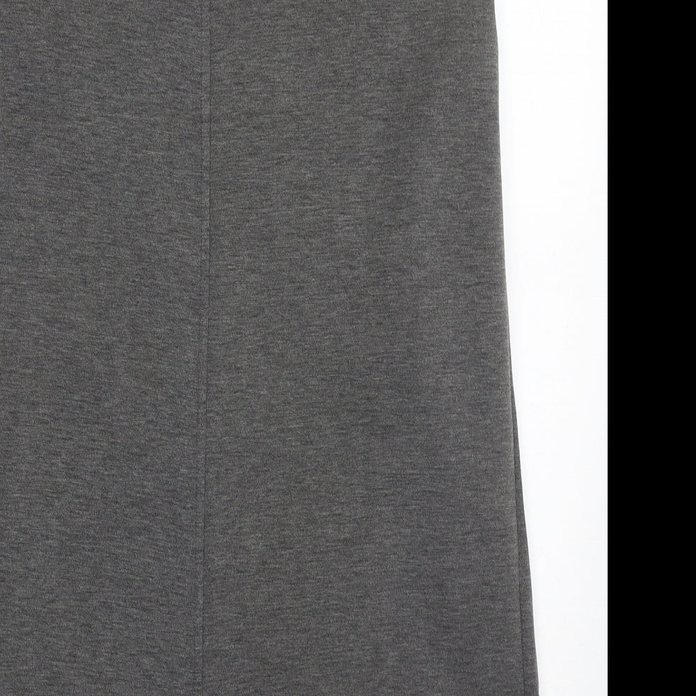 By Swan Womens Grey  Cotton A-Line  Size M  Scoop Neck Zip