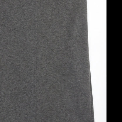 By Swan Womens Grey  Cotton A-Line  Size M  Scoop Neck Zip