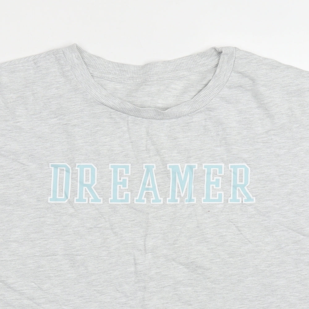 Dunnes Stores Womens Grey  Cotton  Pyjama Top Size XL   - Dreamer
