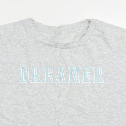 Dunnes Stores Womens Grey  Cotton  Pyjama Top Size XL   - Dreamer