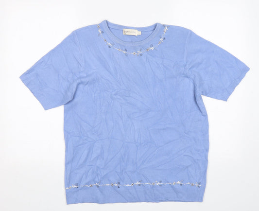 Womens UK Size L Bonmarché Blue Pullover Jumper