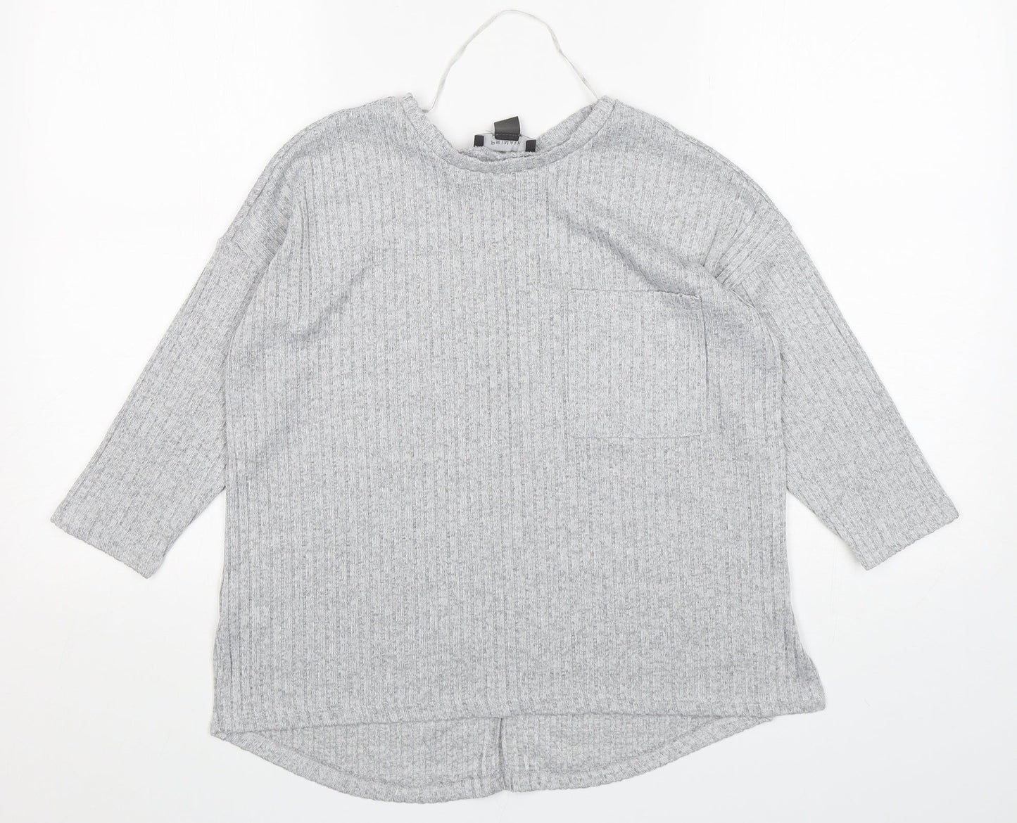Primark Womens Grey Round Neck  Polyester Pullover Jumper Size XS
