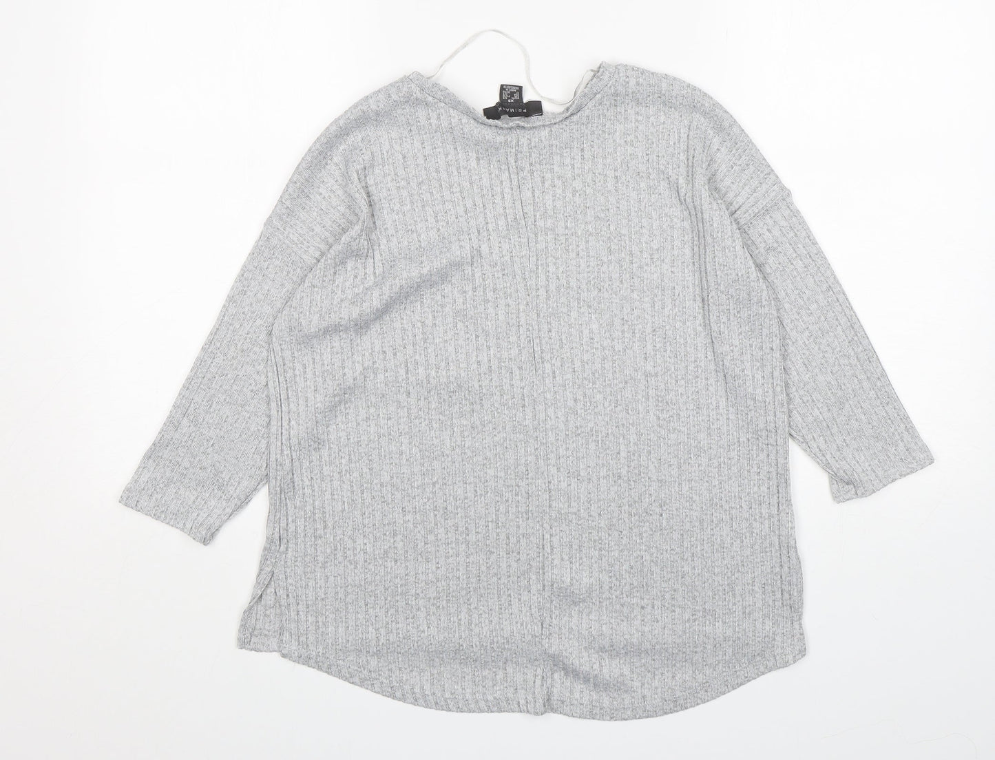 Primark Womens Grey Round Neck  Polyester Pullover Jumper Size XS