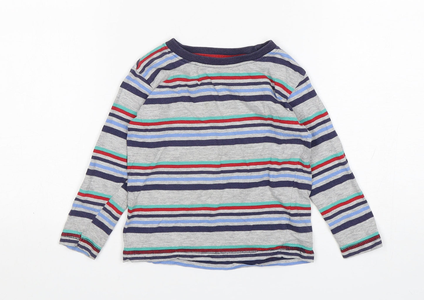 St Bernard Boys Multicoloured Striped Cotton Basic T-Shirt Size 18-24 Months Round Neck