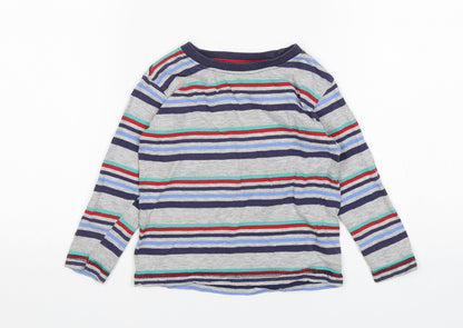 St Bernard Boys Multicoloured Striped Cotton Basic T-Shirt Size 18-24 Months Round Neck