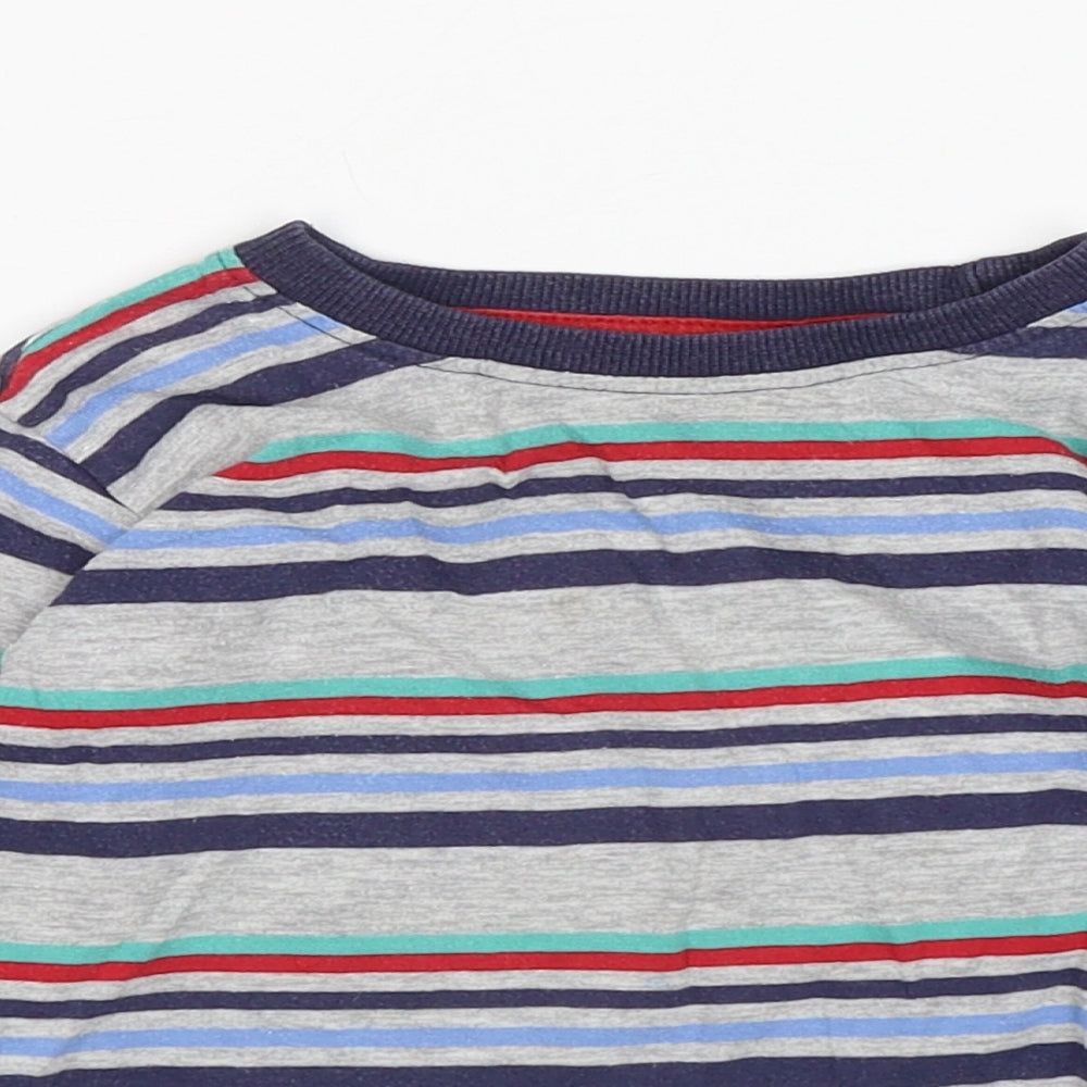 St Bernard Boys Multicoloured Striped Cotton Basic T-Shirt Size 18-24 Months Round Neck