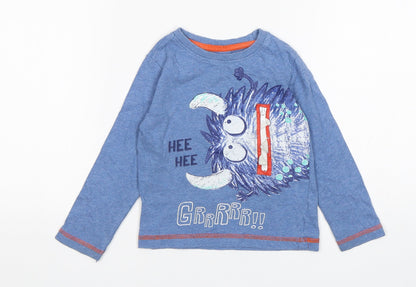 St Bernard Boys Blue  Cotton Basic T-Shirt Size 12-18 Months Round Neck