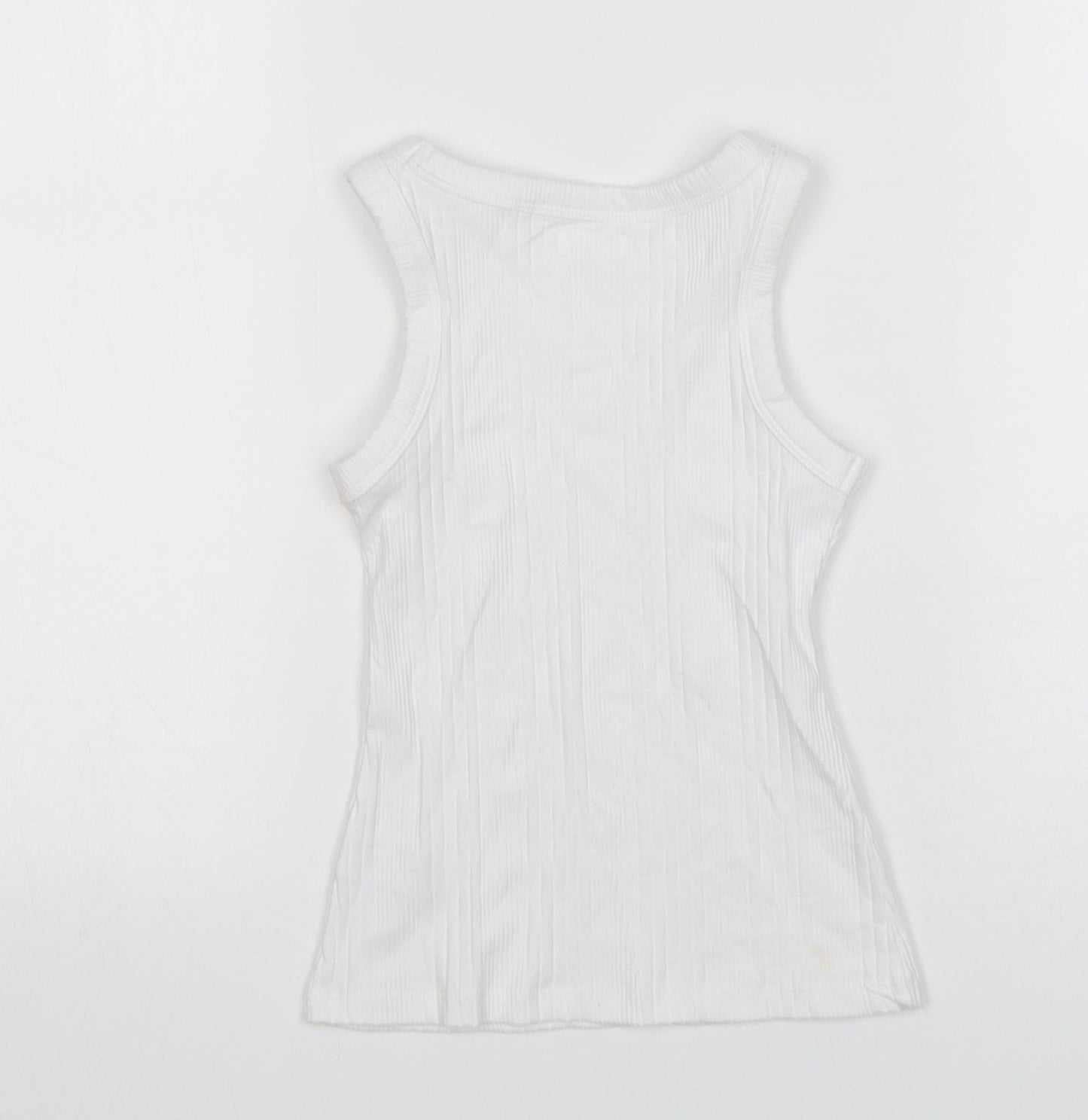 NEXT Girls White  Cotton Basic Tank Size 4 Years Round Neck
