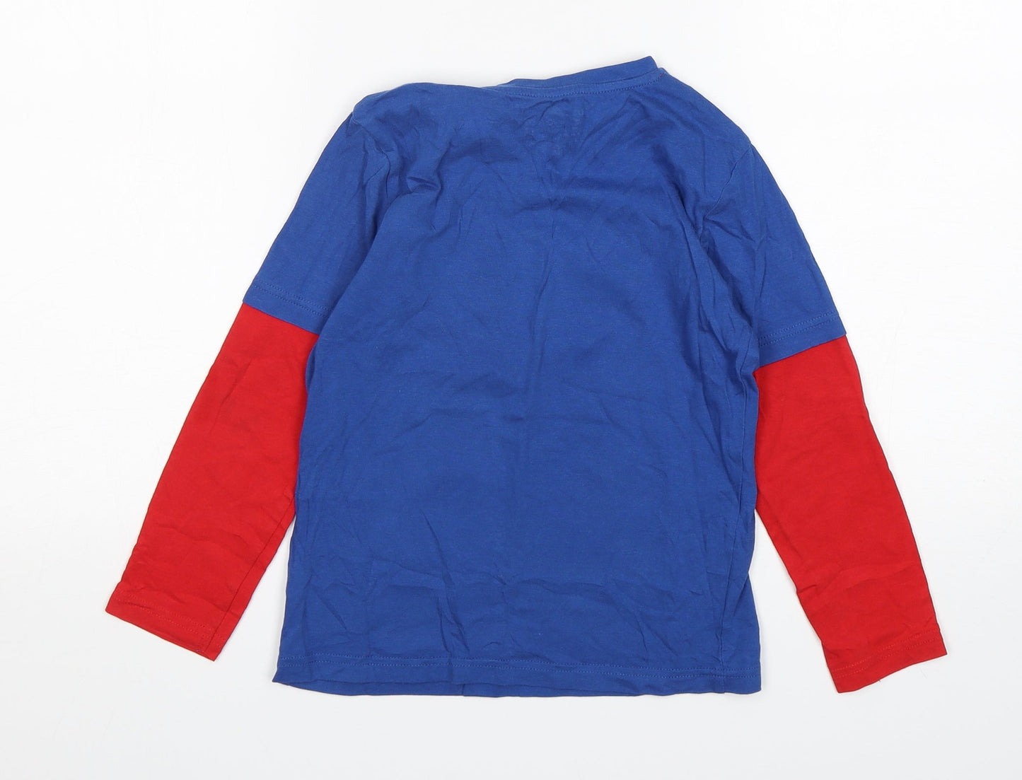 F&F Boys Multicoloured  Cotton Basic T-Shirt Size 6-7 Years Round Neck  - Christmas