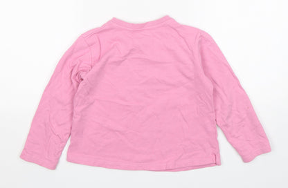 Blue Seven Girls Pink  Cotton Pullover Sweatshirt Size 7 Years