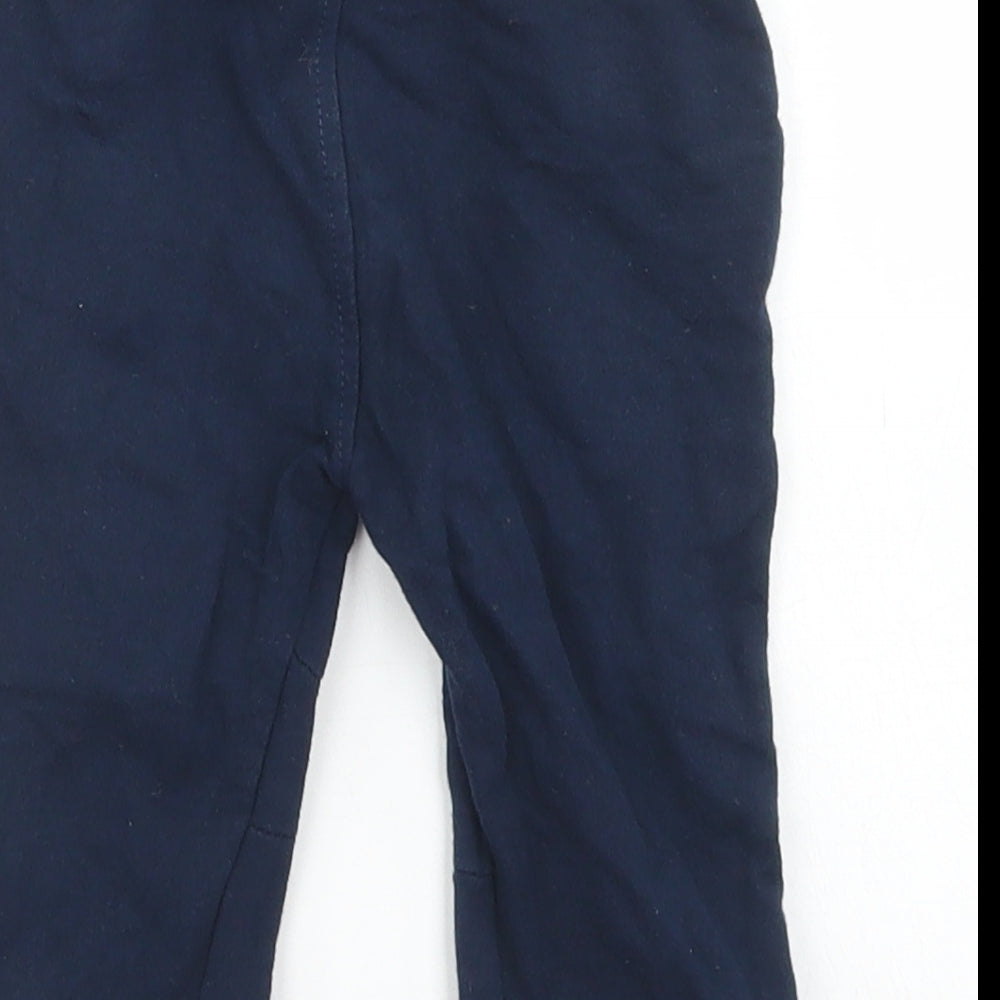Crafted Boys Blue  Cotton Jogger Trousers Size 9-12 Months  Drawstring