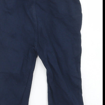 Crafted Boys Blue  Cotton Jogger Trousers Size 9-12 Months  Drawstring