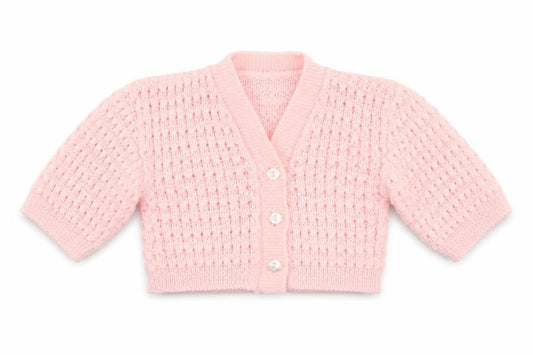 Bebe Bonito Girls Pink  Acrylic Cardigan Jumper Size 3-6 Months  Button