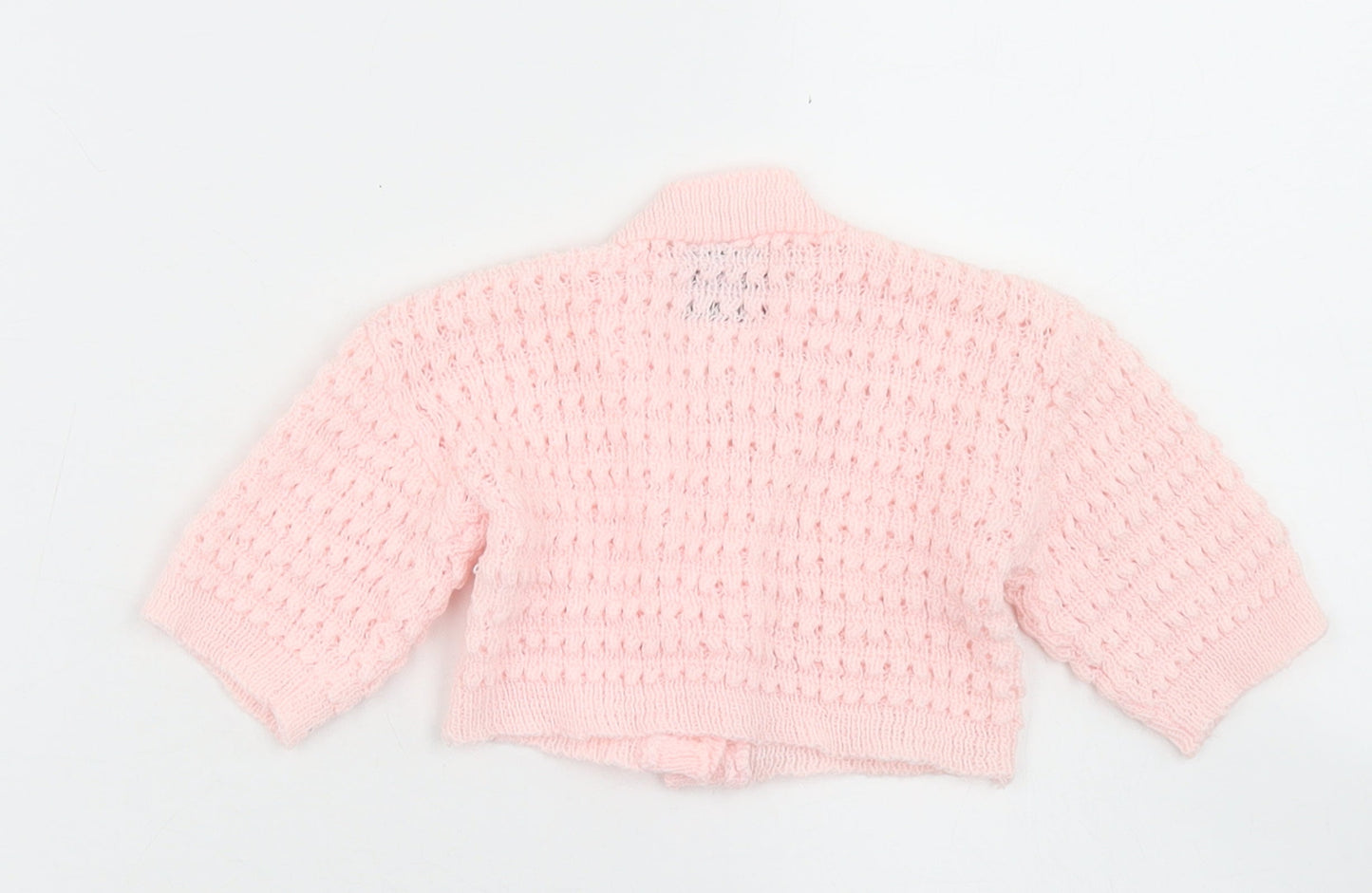 Bebe Bonito Girls Pink  Acrylic Cardigan Jumper Size 3-6 Months  Button