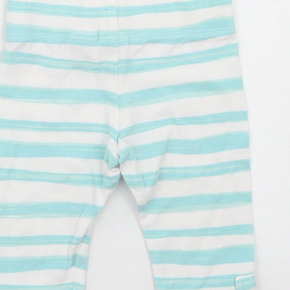 Disney Baby Girls Blue Striped Cotton Capri Leggings Size 0-3 Months