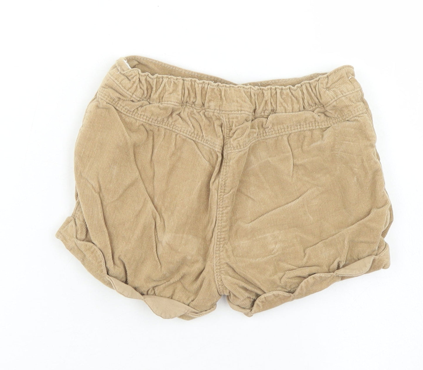 Matalan Girls Brown  Cotton Cropped Trousers Size 12-18 Months  Button